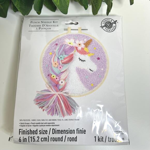 Loops & Threads Punch Needle Kit Unicorn 6 in Embroidery Craft DIY New - Picture 1 of 2